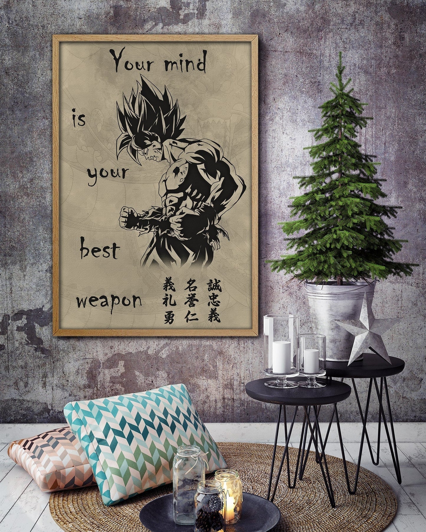 dr001 - your mind is your best weapon - english - vertical poster - vertical canvas - dragon ball poster