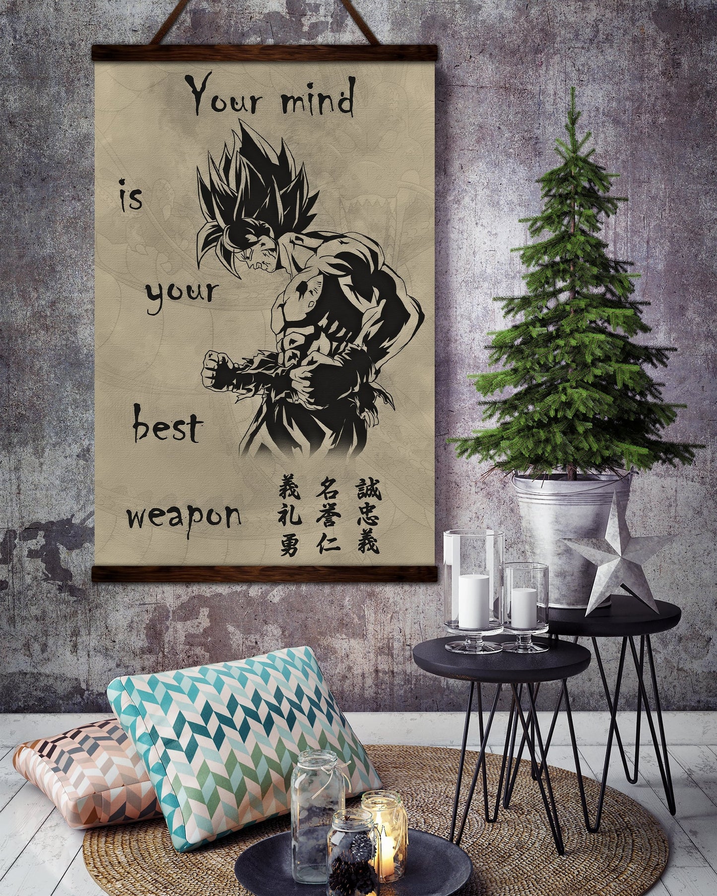 dr001 - your mind is your best weapon - english - vertical poster - vertical canvas - dragon ball poster