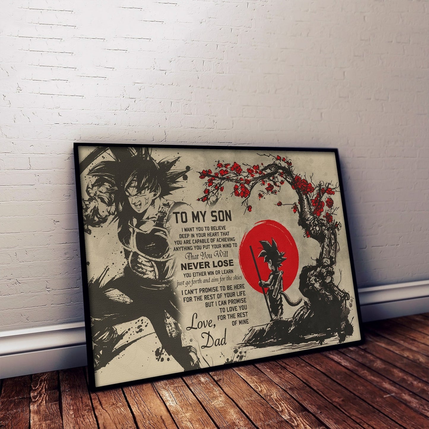 dr002 - to my son - goku - english - horizontal poster - horizontal canvas - dragon ball canvas