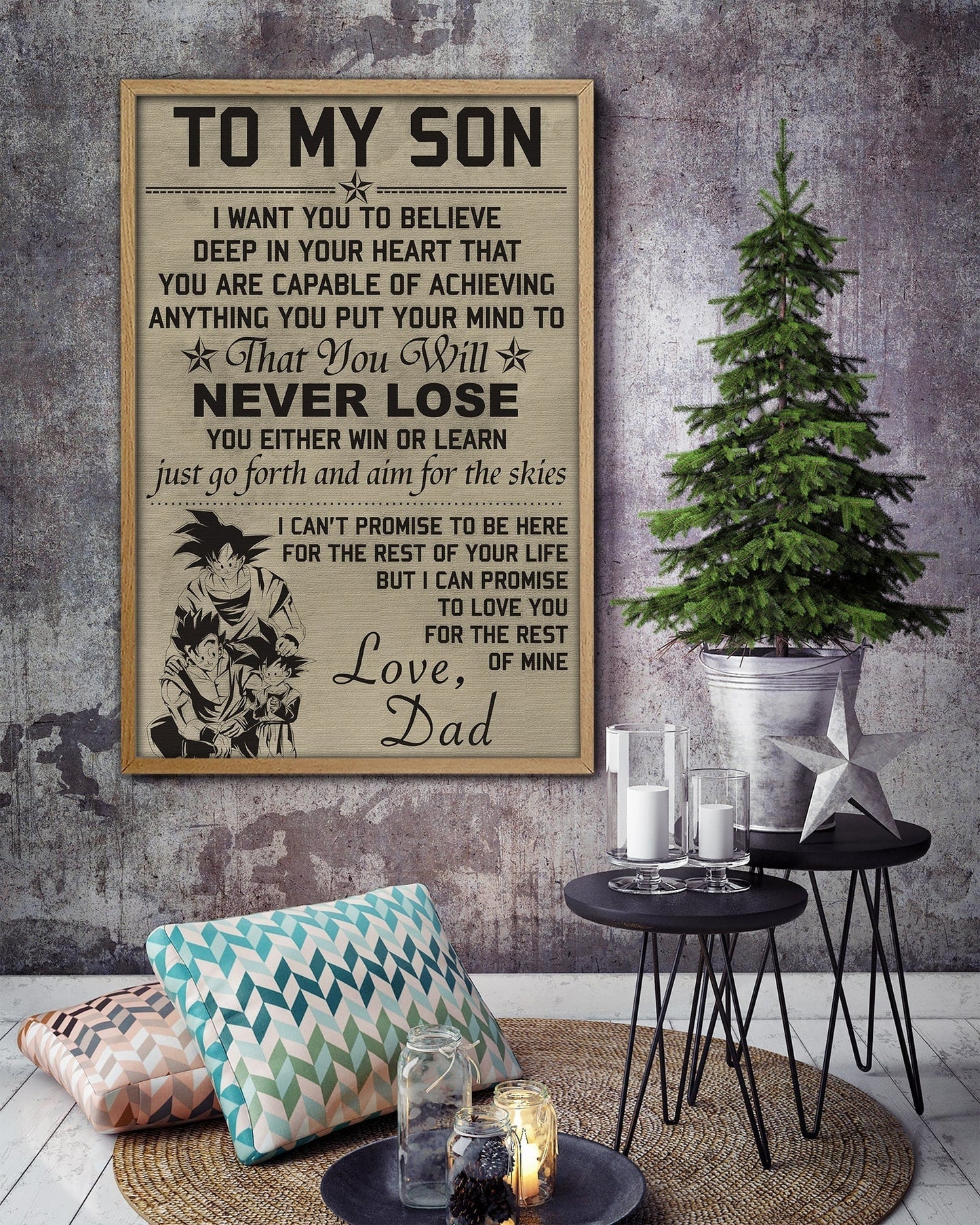 dr007 - to my son - goku - english - vertical poster - vertical canvas - dragon ball poster