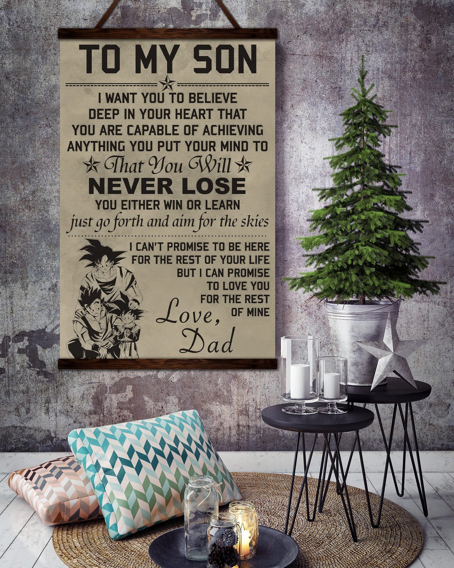 dr007 - to my son - goku - english - vertical poster - vertical canvas - dragon ball poster