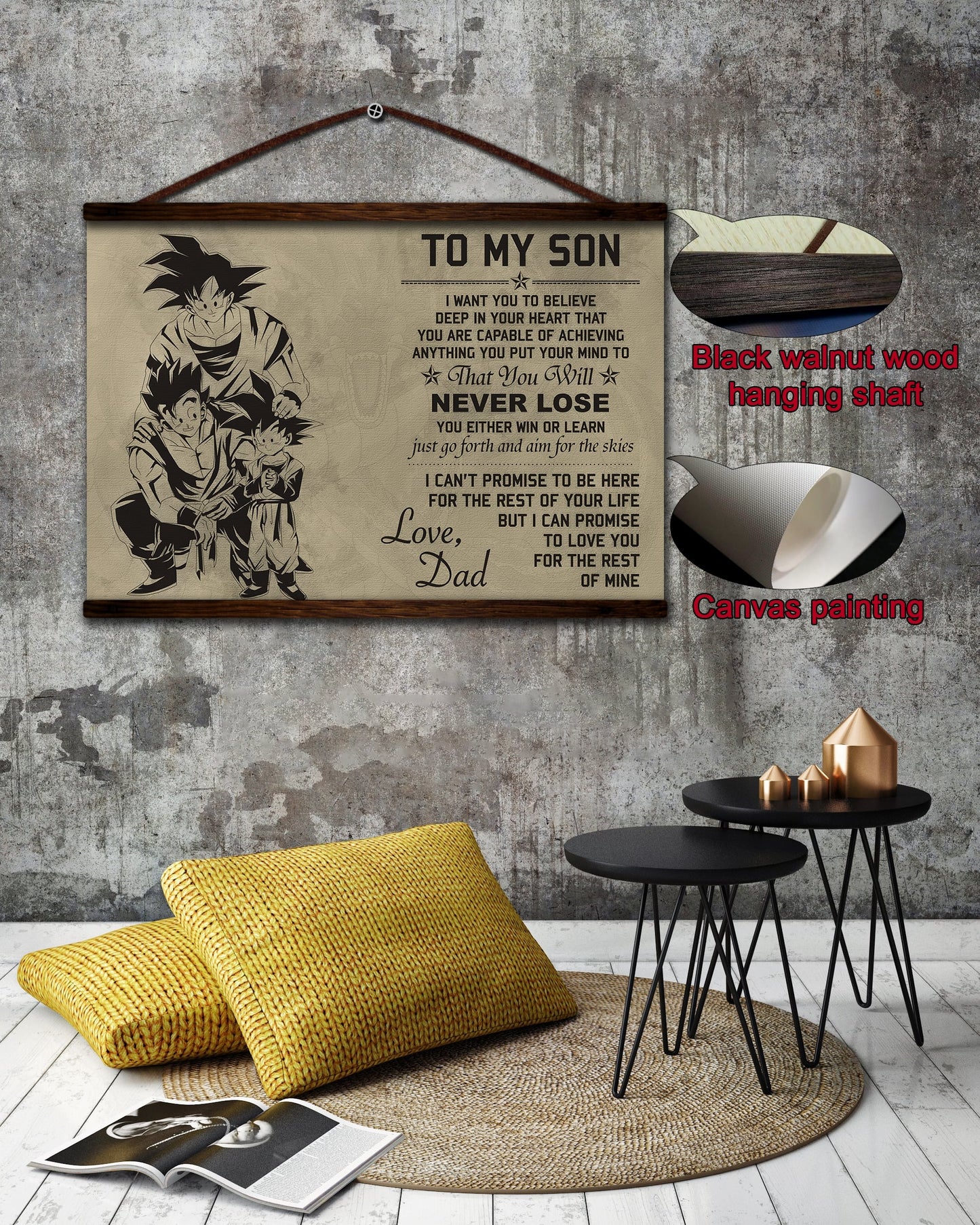 dr008 - to my son - goku - english - horizontal poster - horizontal canvas - dragon ball poster