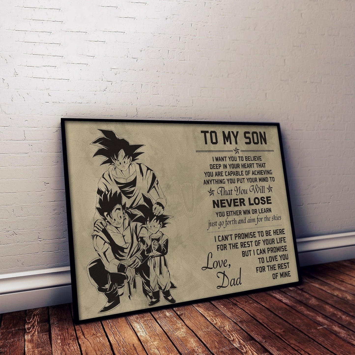 dr008 - to my son - goku - english - horizontal poster - horizontal canvas - dragon ball poster