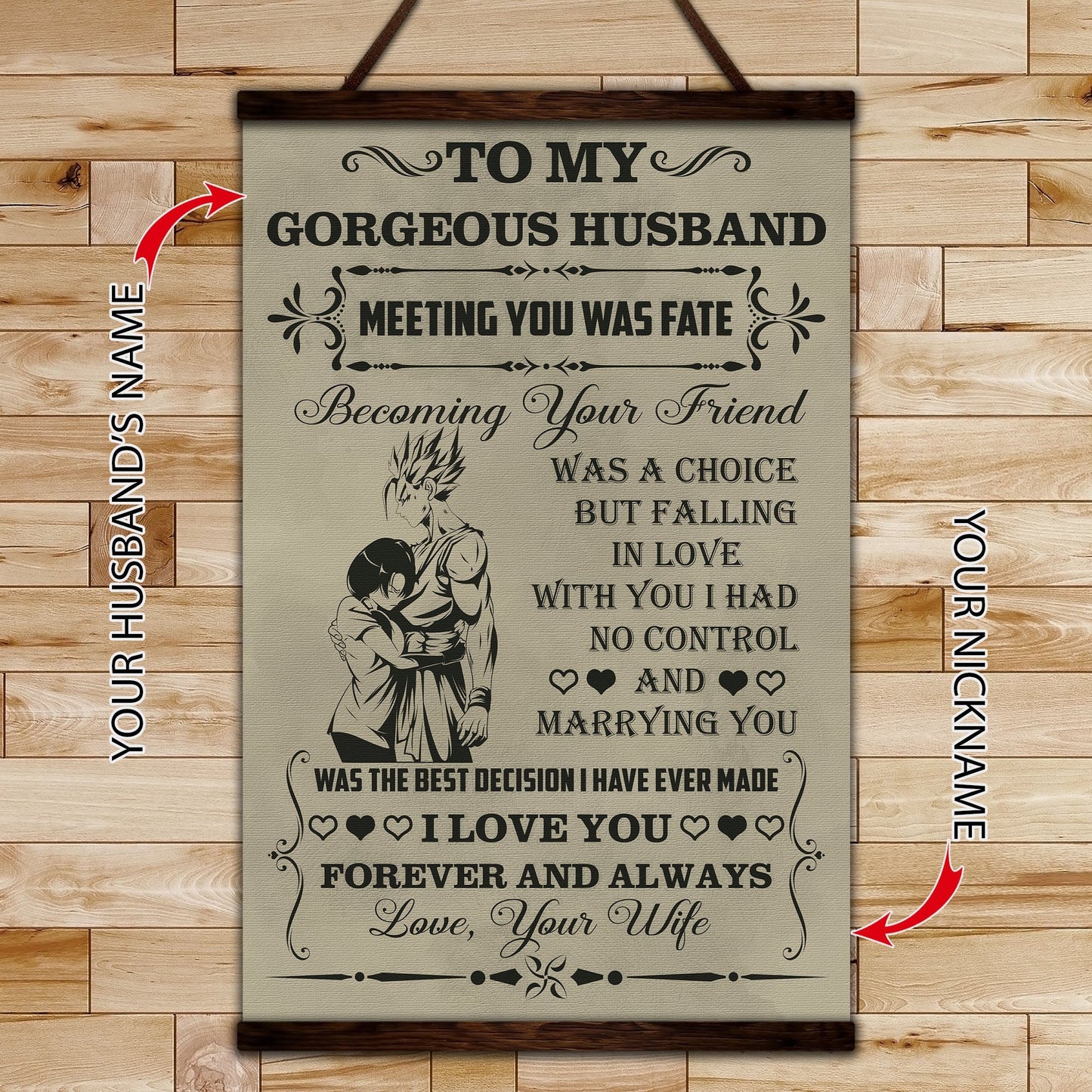 dr010 - to my gorgeous husband - gohan - vertical poster - vertical canvas - dragon ball poster