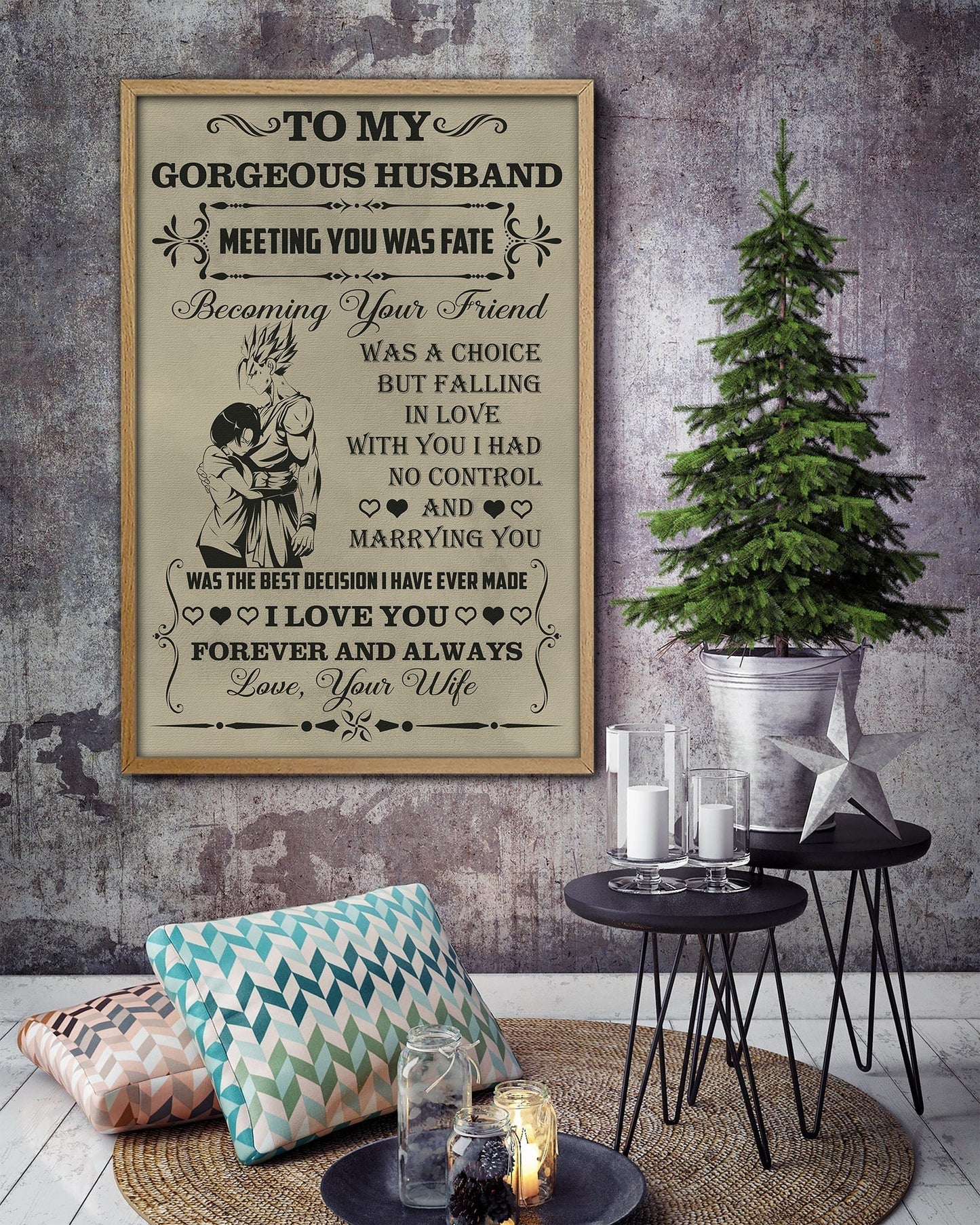 dr010 - to my gorgeous husband - gohan - vertical poster - vertical canvas - dragon ball poster
