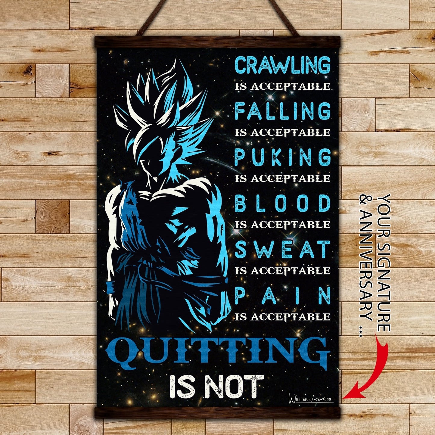 dr015 + dr049 - quitting is not - it's not over when you lose - it's over when you quit - home decoration - vertical poster - vertical canvas - dragon ball poster