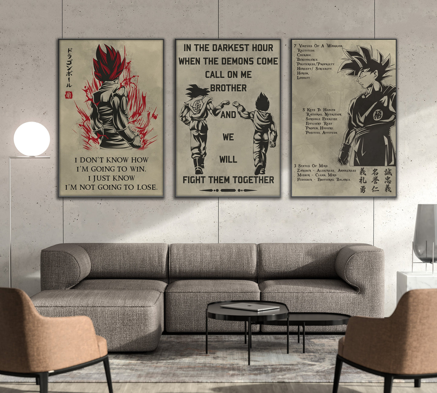 dr040 + dr044 + dr058 - call on me brother - 7 5 3 code - i'm not going to lose - vertical poster - vertical canvas - dragon ball canvas