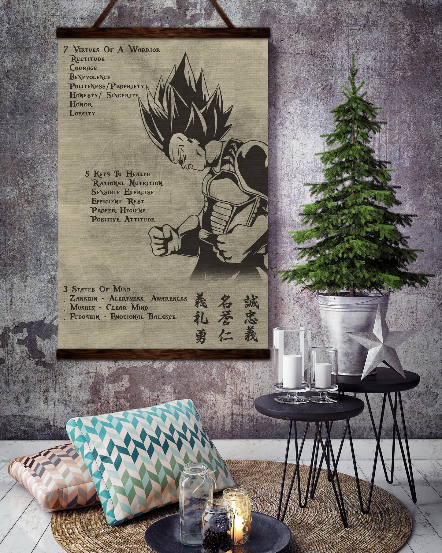 dr043 + dr058 - 7 5 3 code - i'm not going to lose - home decoration - vertical poster - vertical canvas - dragon ball canvas