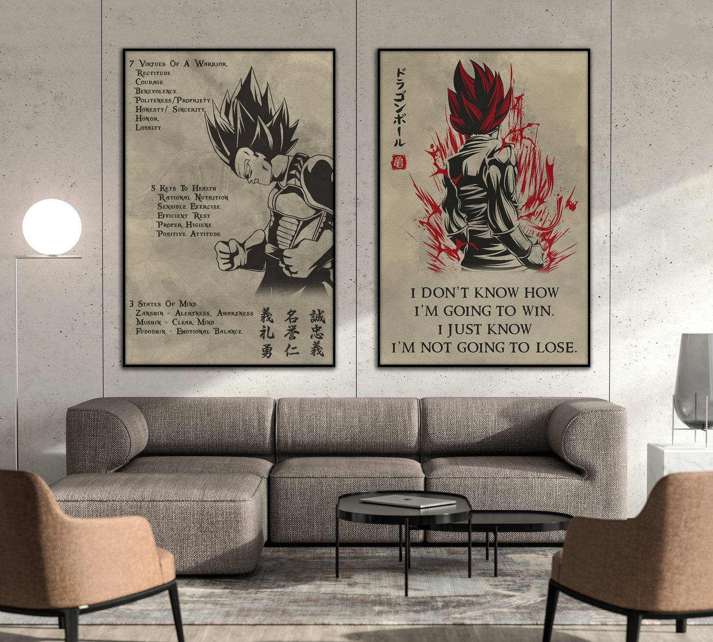 dr043 + dr058 - 7 5 3 code - i'm not going to lose - home decoration - vertical poster - vertical canvas - dragon ball canvas
