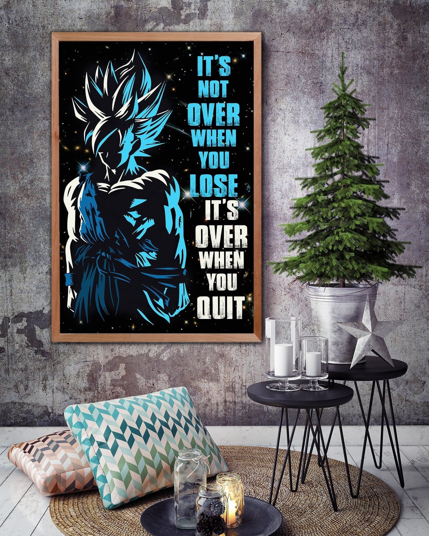 dr048 + dr057 - it's not over when you lose - pain - home decoration - vertical poster - vertical canvas - dragon ball canvas