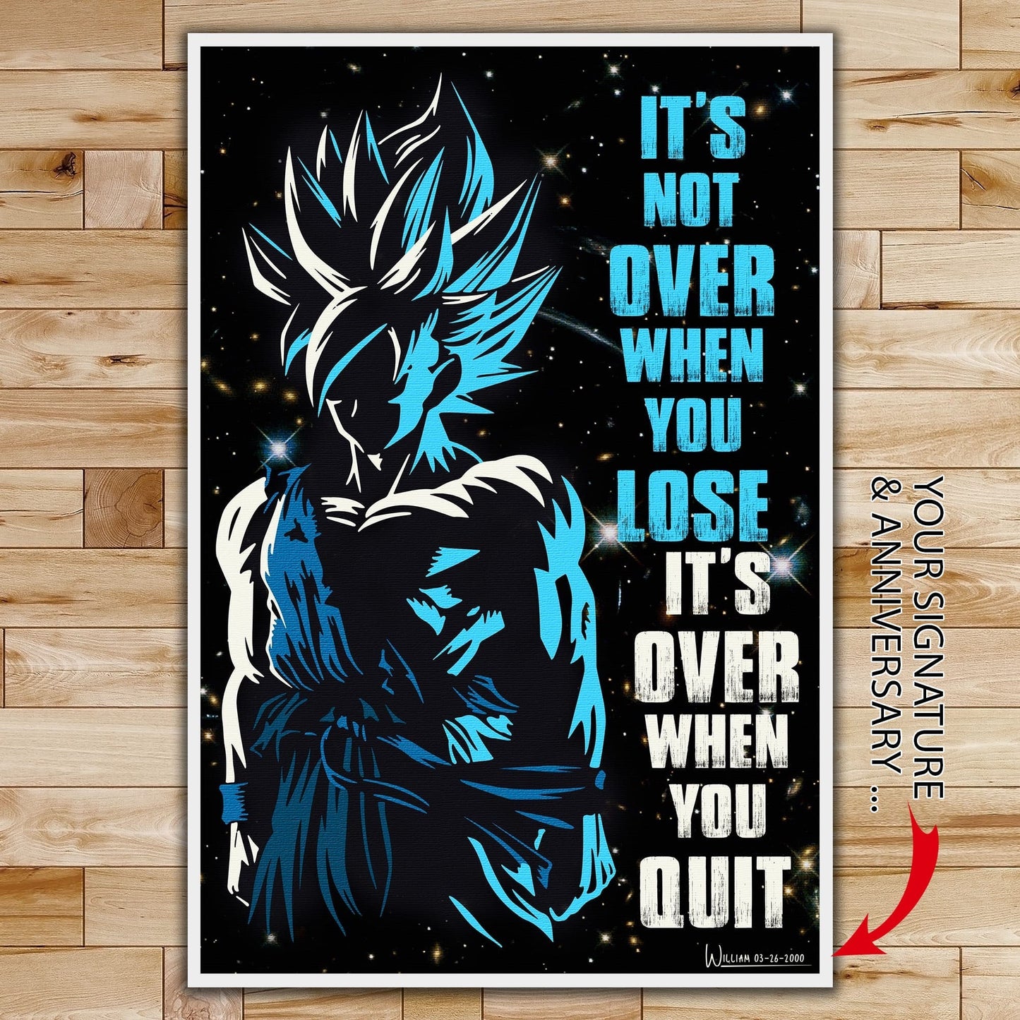 dr048 + dr057 - it's not over when you lose - pain - home decoration - vertical poster - vertical canvas - dragon ball canvas