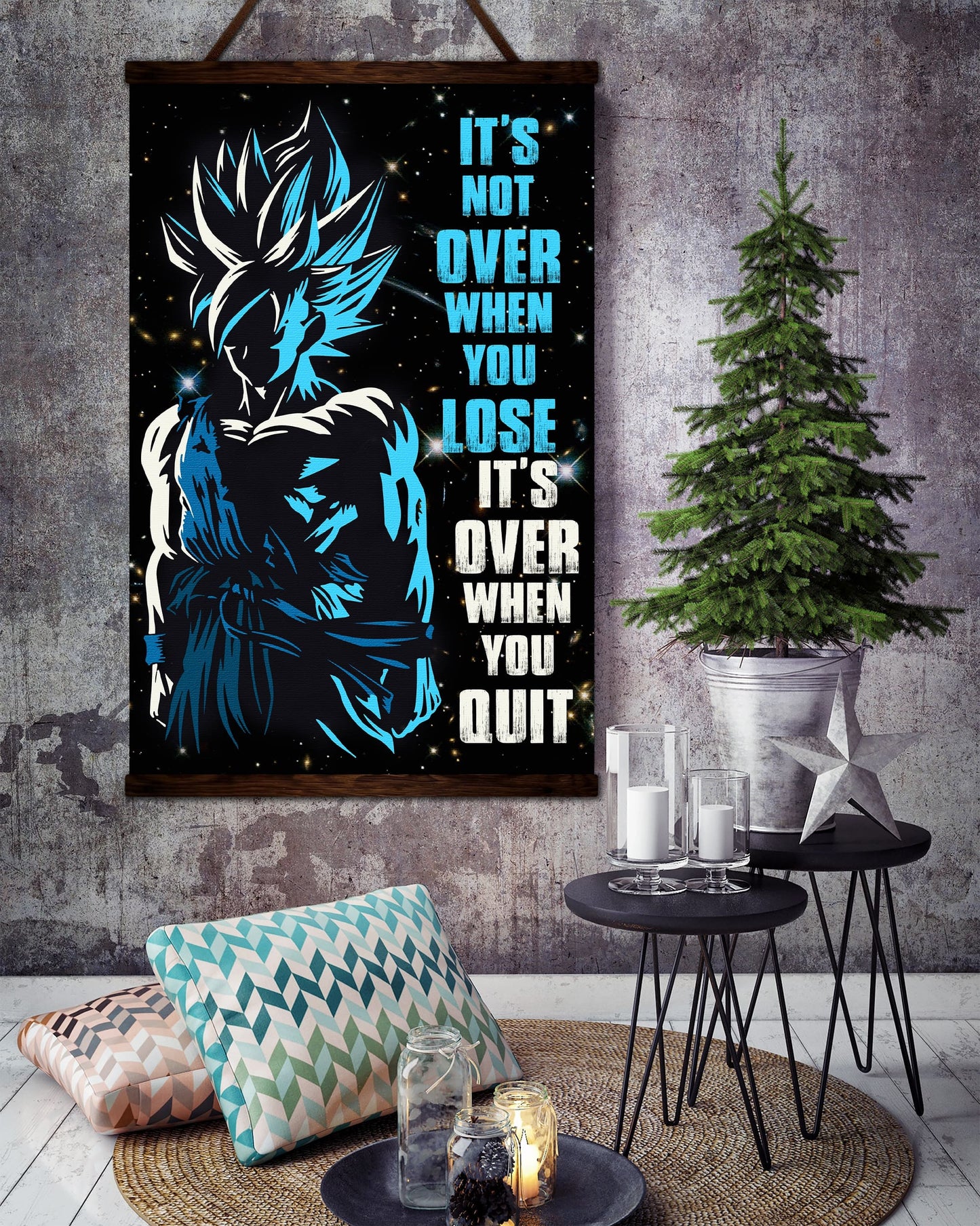 dr048 + dr057 - it's not over when you lose - pain - home decoration - vertical poster - vertical canvas - dragon ball canvas