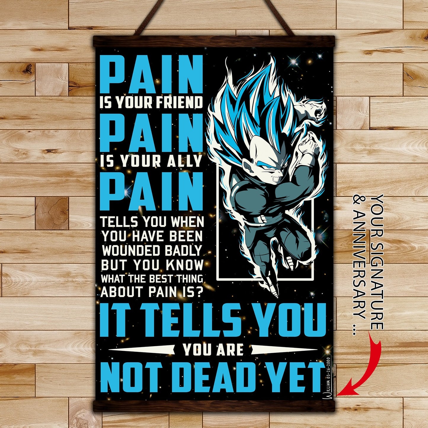 dr048 + dr057 - it's not over when you lose - pain - home decoration - vertical poster - vertical canvas - dragon ball poster