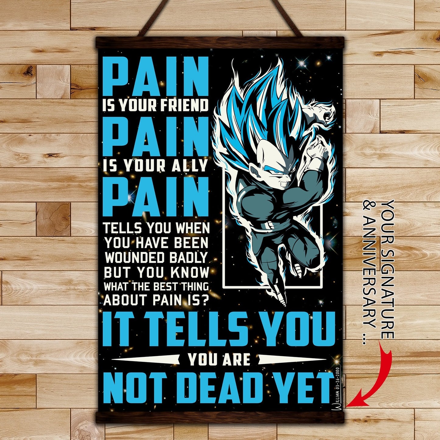 dr048 + dr057 - it's not over when you lose - pain - home decoration - vertical poster - vertical canvas - dragon ball canvas
