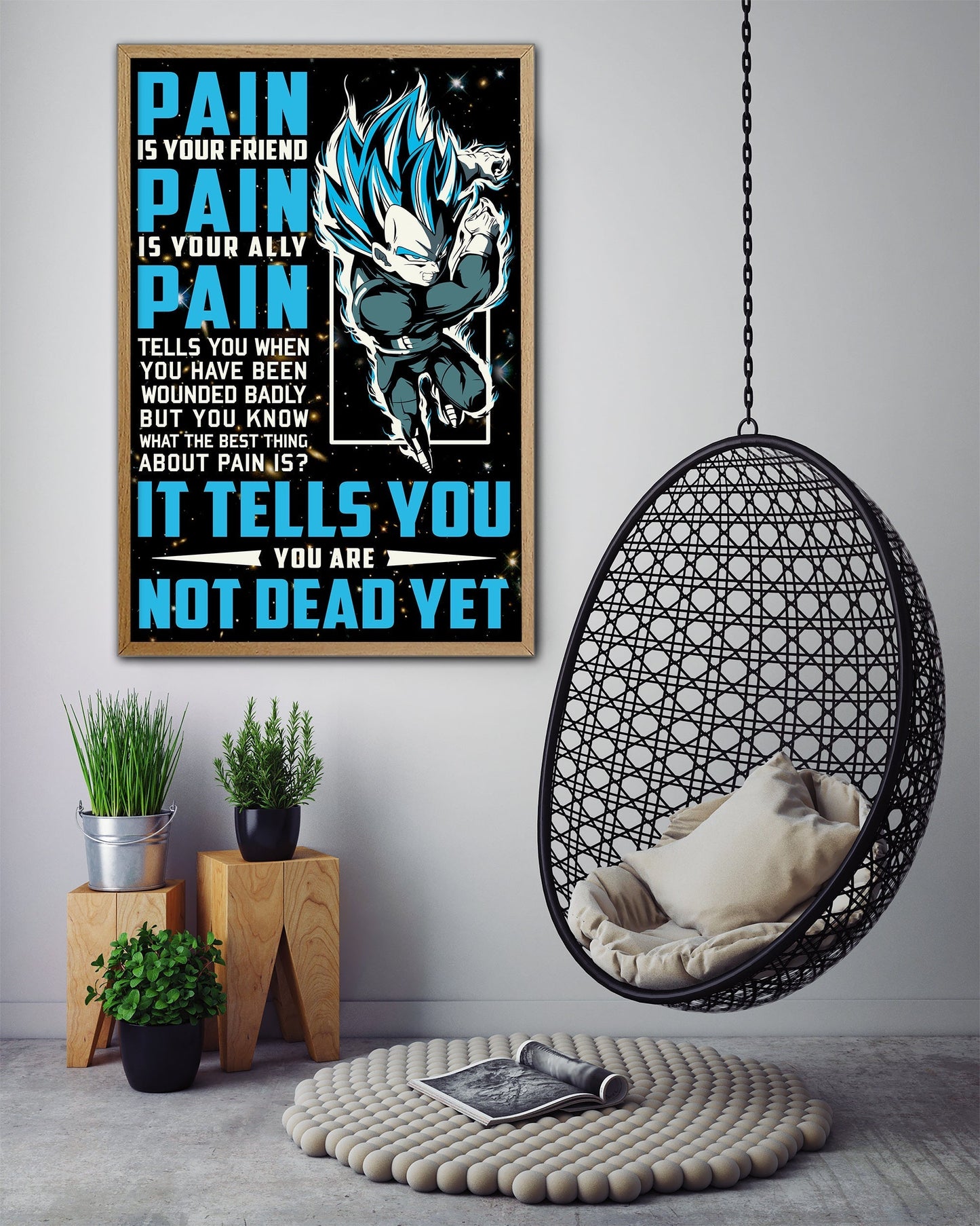 dr048 + dr057 - it's not over when you lose - pain - home decoration - vertical poster - vertical canvas - dragon ball canvas