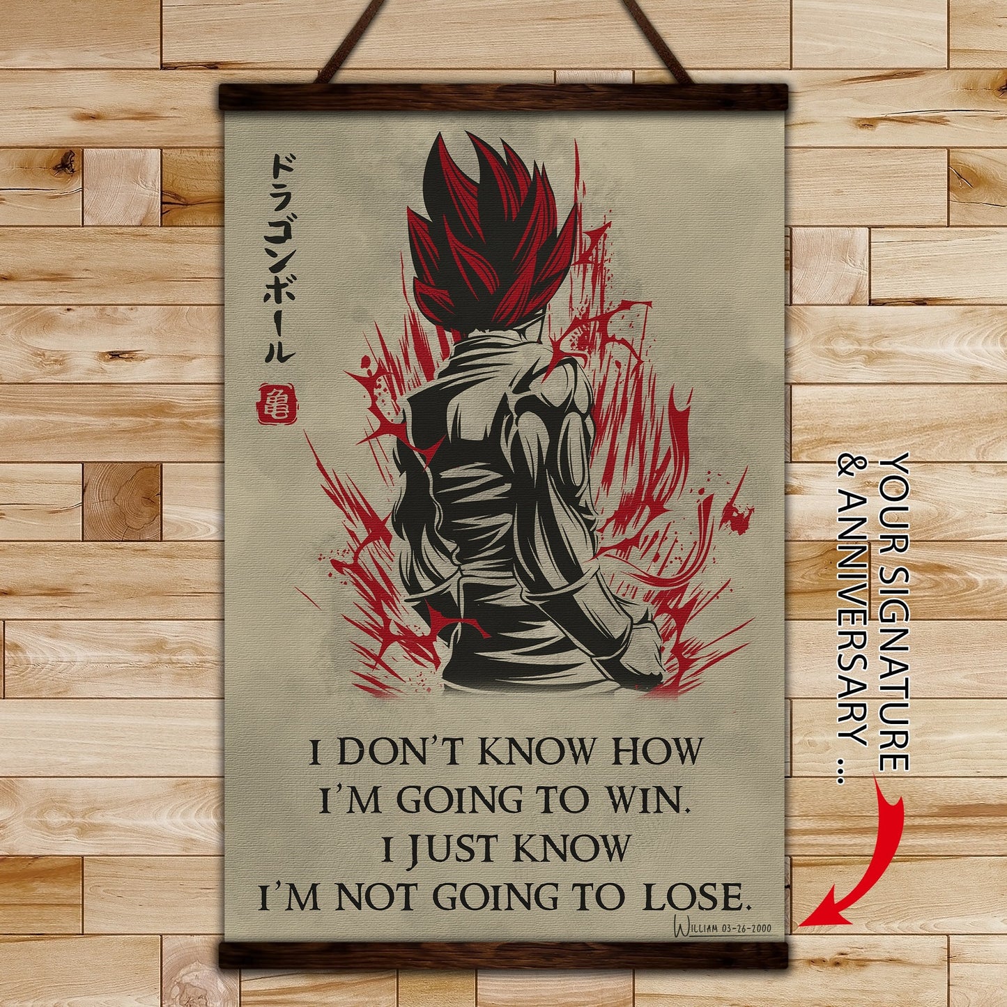 dr043 + dr058 - 7 5 3 code - i'm not going to lose - home decoration - vertical poster - vertical canvas - dragon ball poster