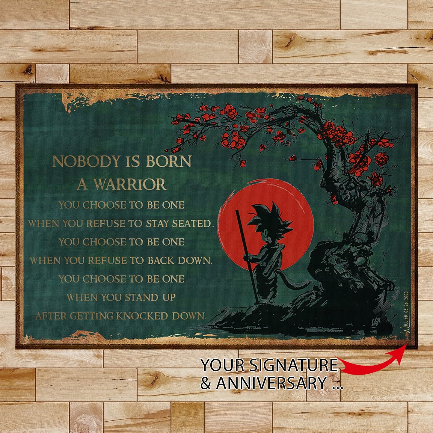 dr066 - nobody is born a warrior - goku - horizontal poster - horizontal canvas - dragon ball canvas
