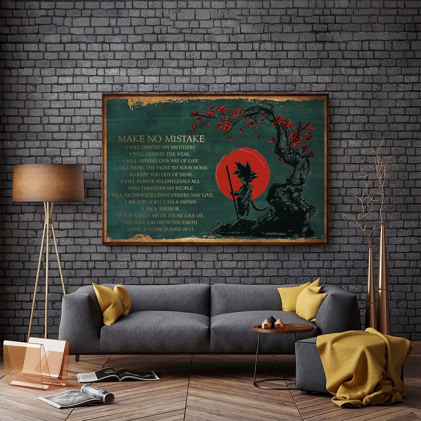 dr067 - make no mistake - goku - horizontal poster - horizontal canvas - dragon ball canvas