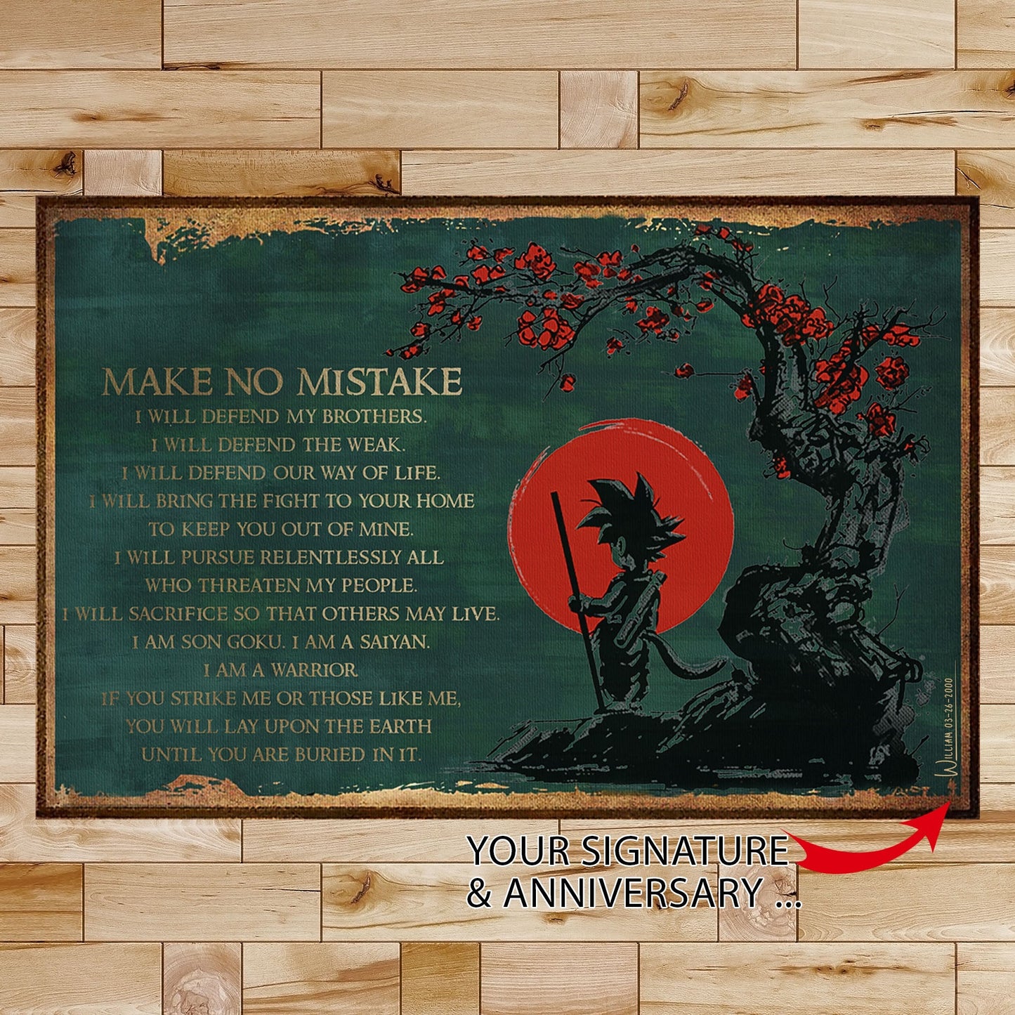 dr067 - make no mistake - goku - horizontal poster - horizontal canvas - dragon ball canvas