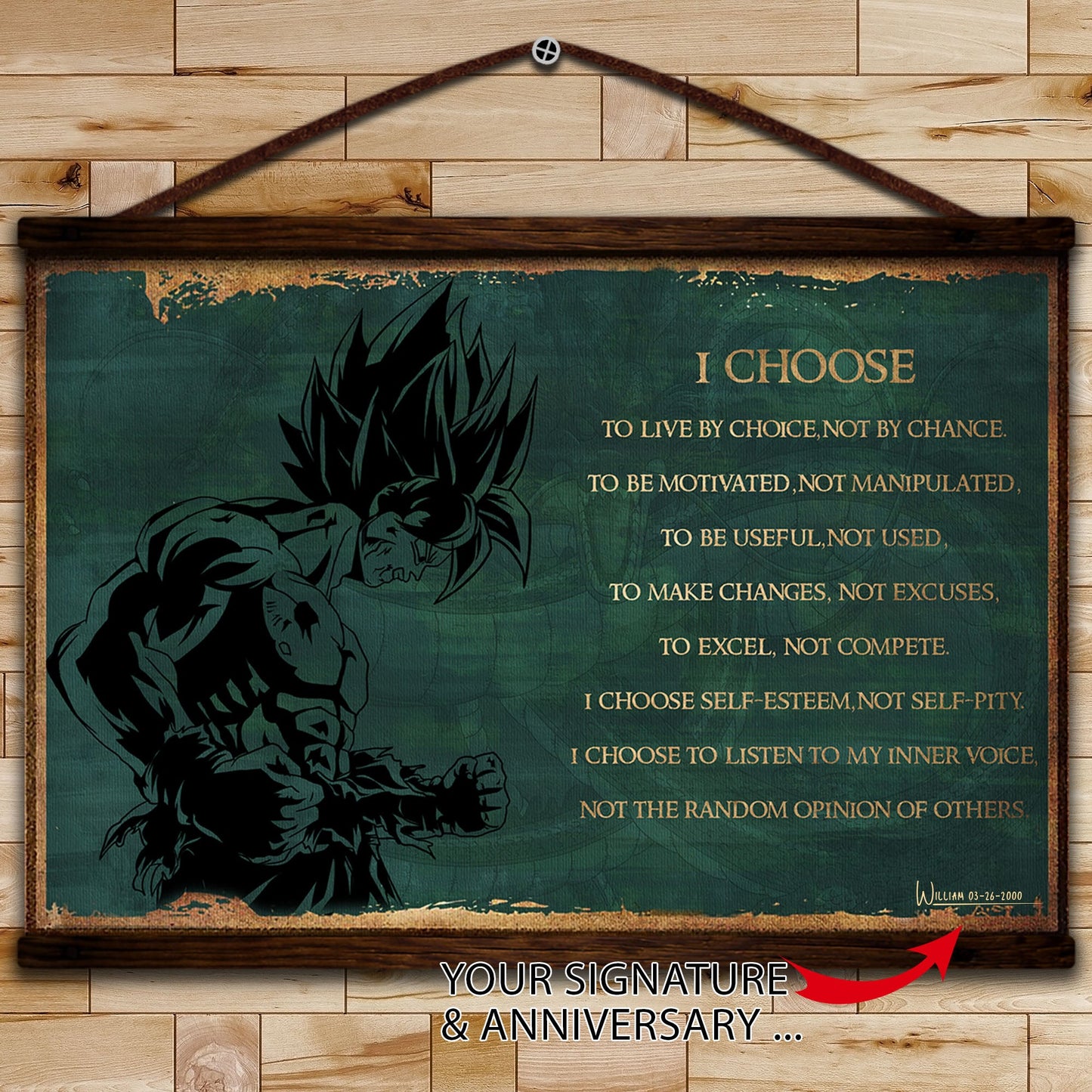 dr068 - i choose - goku - horizontal poster - horizontal canvas - dragon ball poster