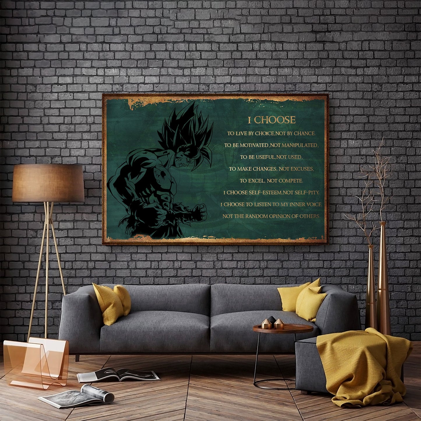 dr068 - i choose - goku - horizontal poster - horizontal canvas - dragon ball poster