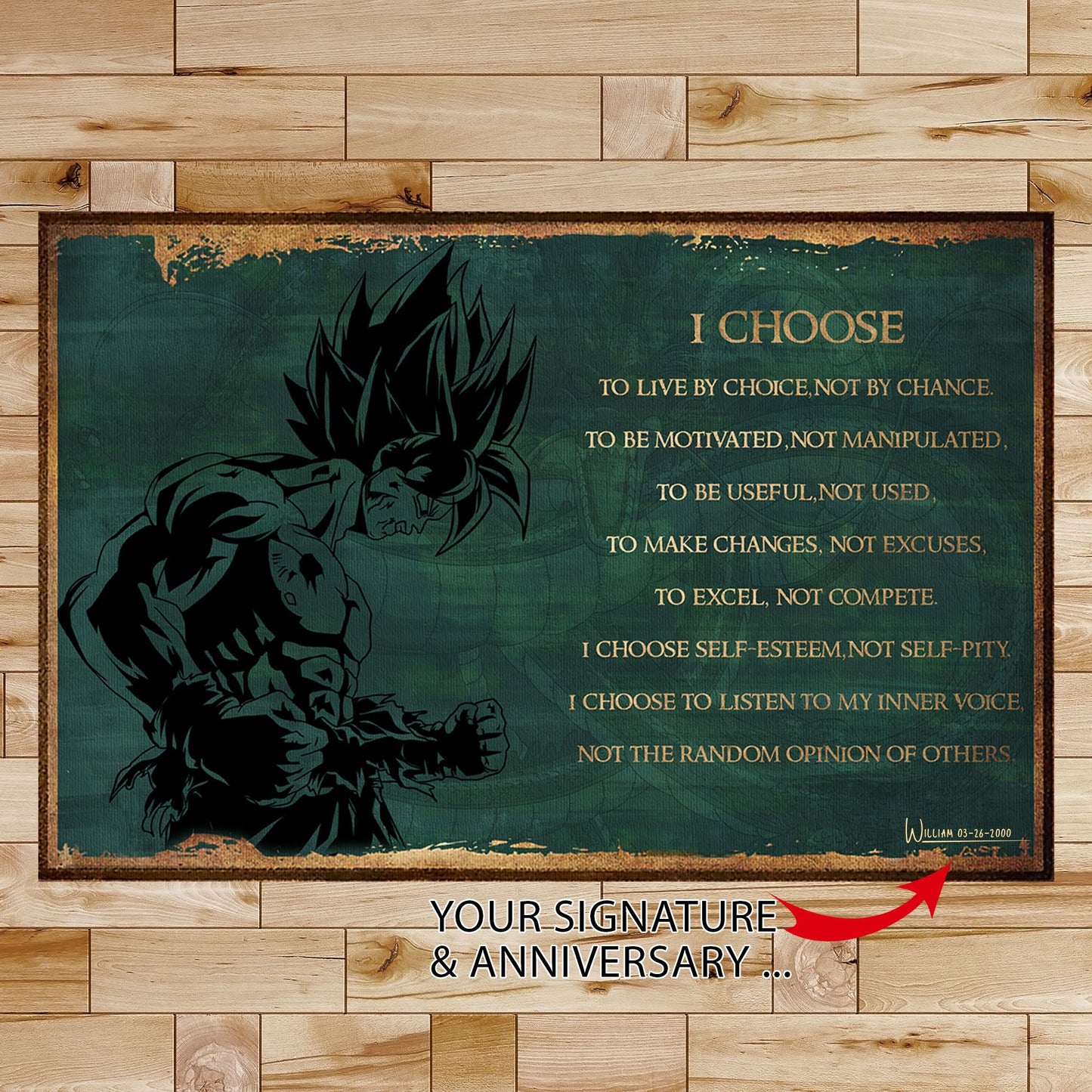 dr068 - i choose - goku - horizontal poster - horizontal canvas - dragon ball poster