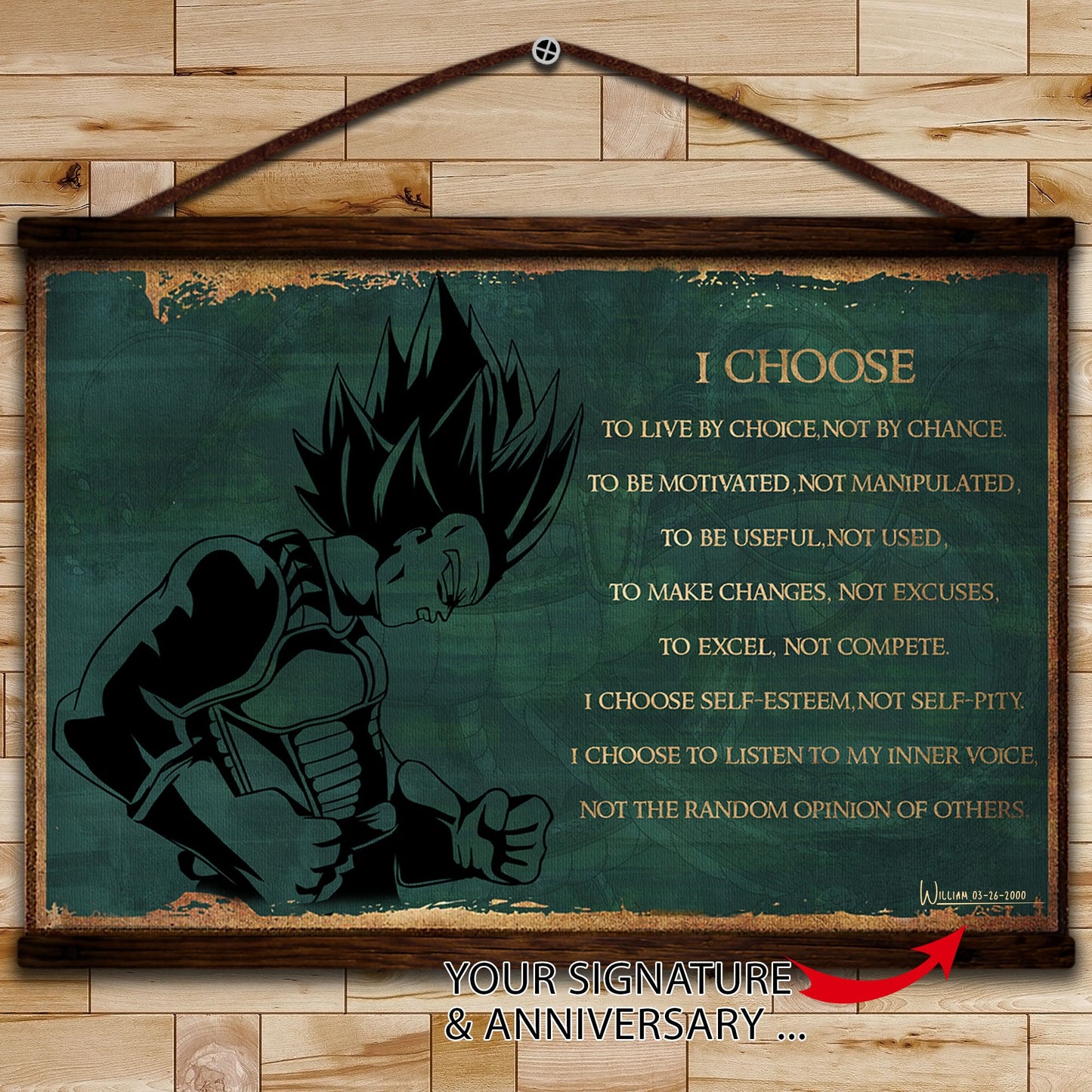 dr069 - i choose - vegeta - horizontal poster - horizontal canvas - dragon ball poster