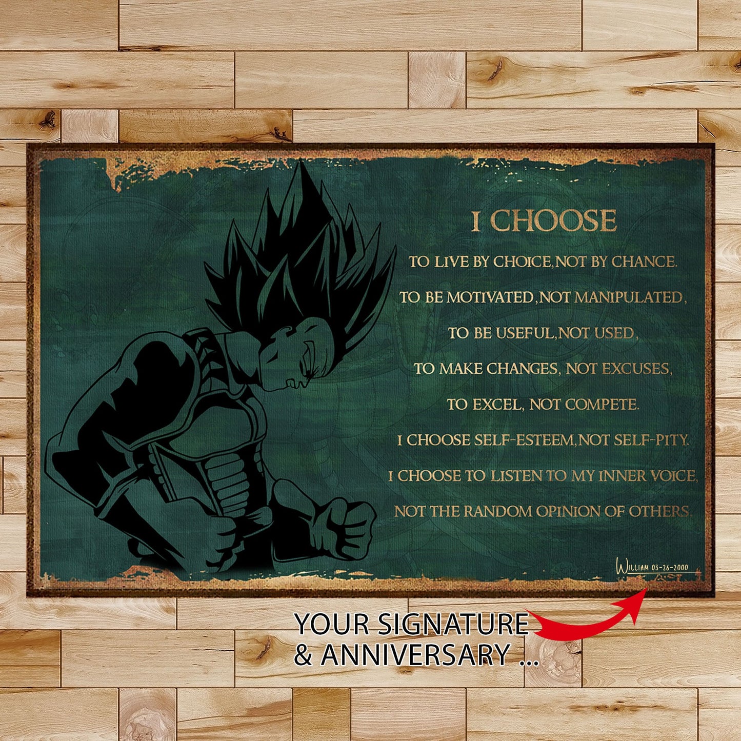 dr069 - i choose - vegeta - horizontal poster - horizontal canvas - dragon ball poster
