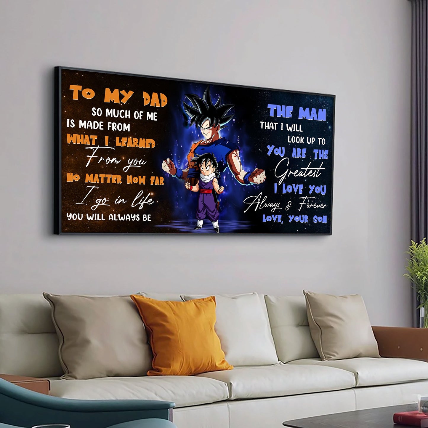dr071 - to my dad - goku - gohan - english - horizontal poster - horizontal canvas - dragon ball poster
