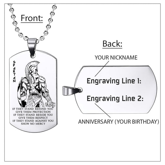 WAD020 - If - Show No Mercy - Warrior Dog Tag - Engrave Sliver Dog Tag