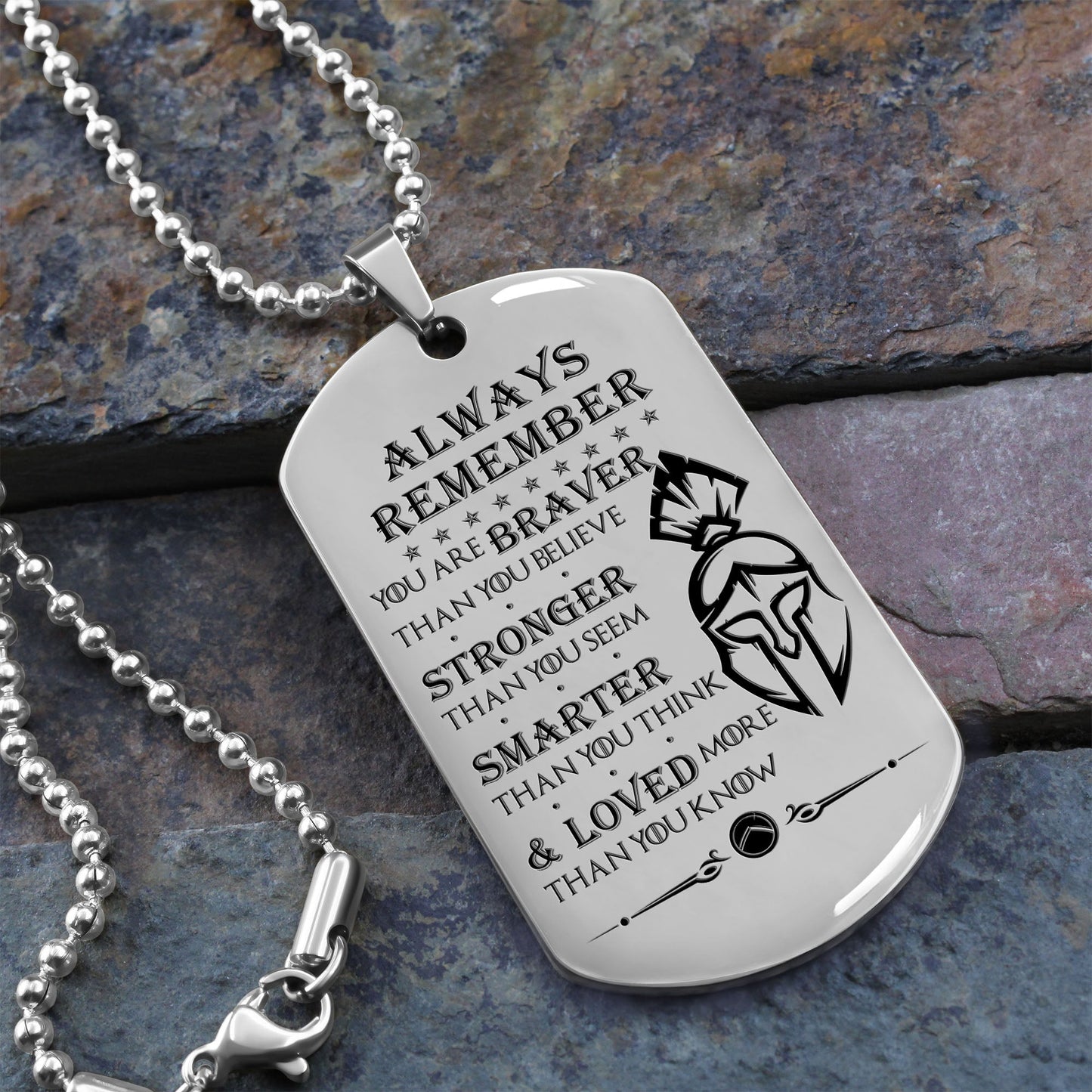 WAD040 - Always Remember - Warrior Dog Tag - Engrave Sliver Dog Tag