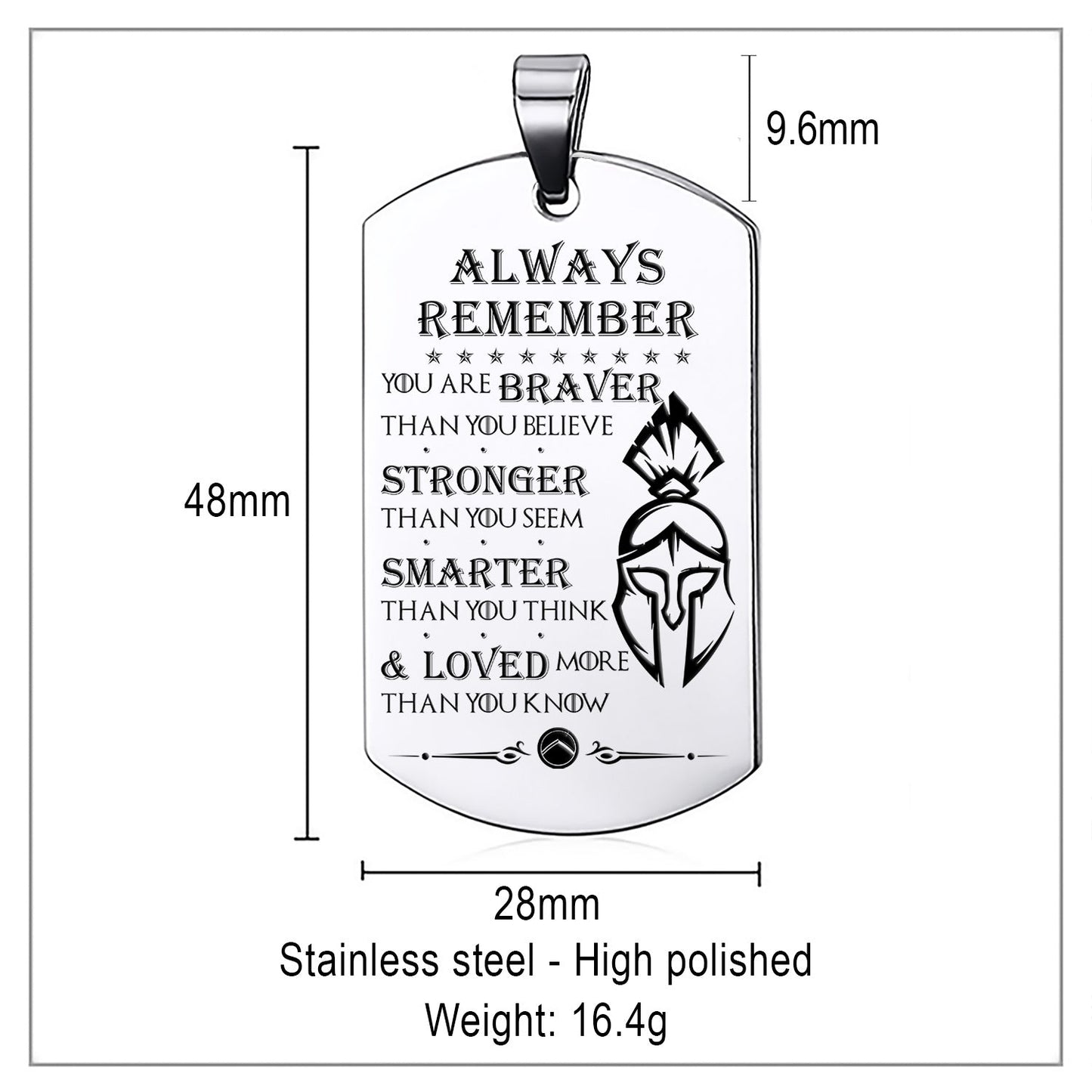 WAD040 - Always Remember - Warrior Dog Tag - Engrave Sliver Dog Tag