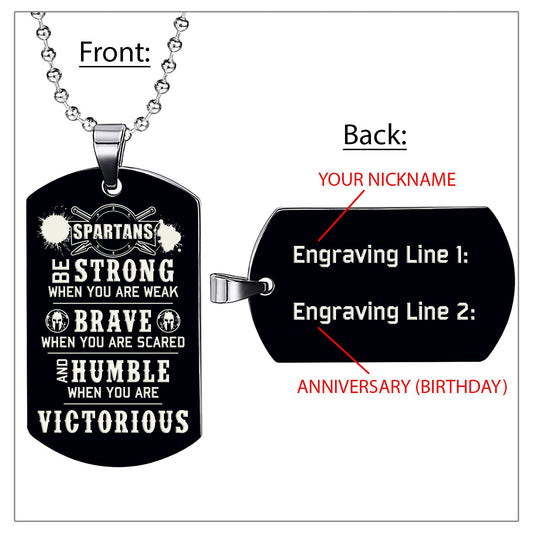 WAD044 - Humble When You Are Victorious - Warrior Dog Tag - Engrave Black Dog Tag
