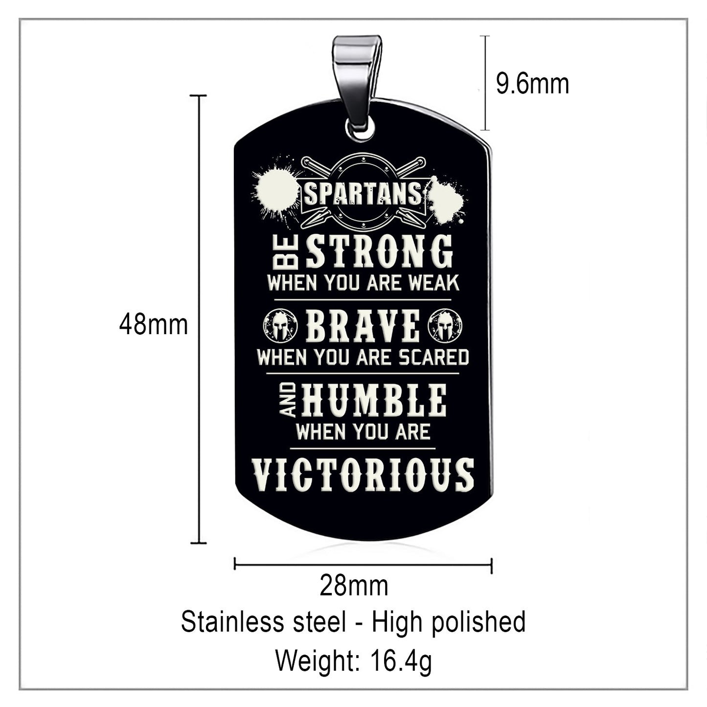 WAD044 - Humble When You Are Victorious - Warrior Dog Tag - Engrave Black Dog Tag