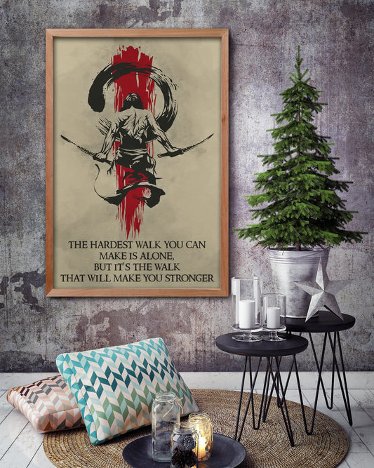 SA086 - The Hardest Walk - Vertical Poster - Vertical Canvas - Samurai Poster