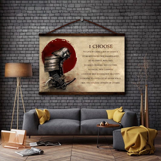 SA092 - I Choose - English - Horizontal Poster - Horizontal Canvas - Samurai Canvas