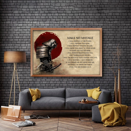 SA094 - Make No Mistake - English - Horizontal Poster - Horizontal Canvas - Samurai Poster