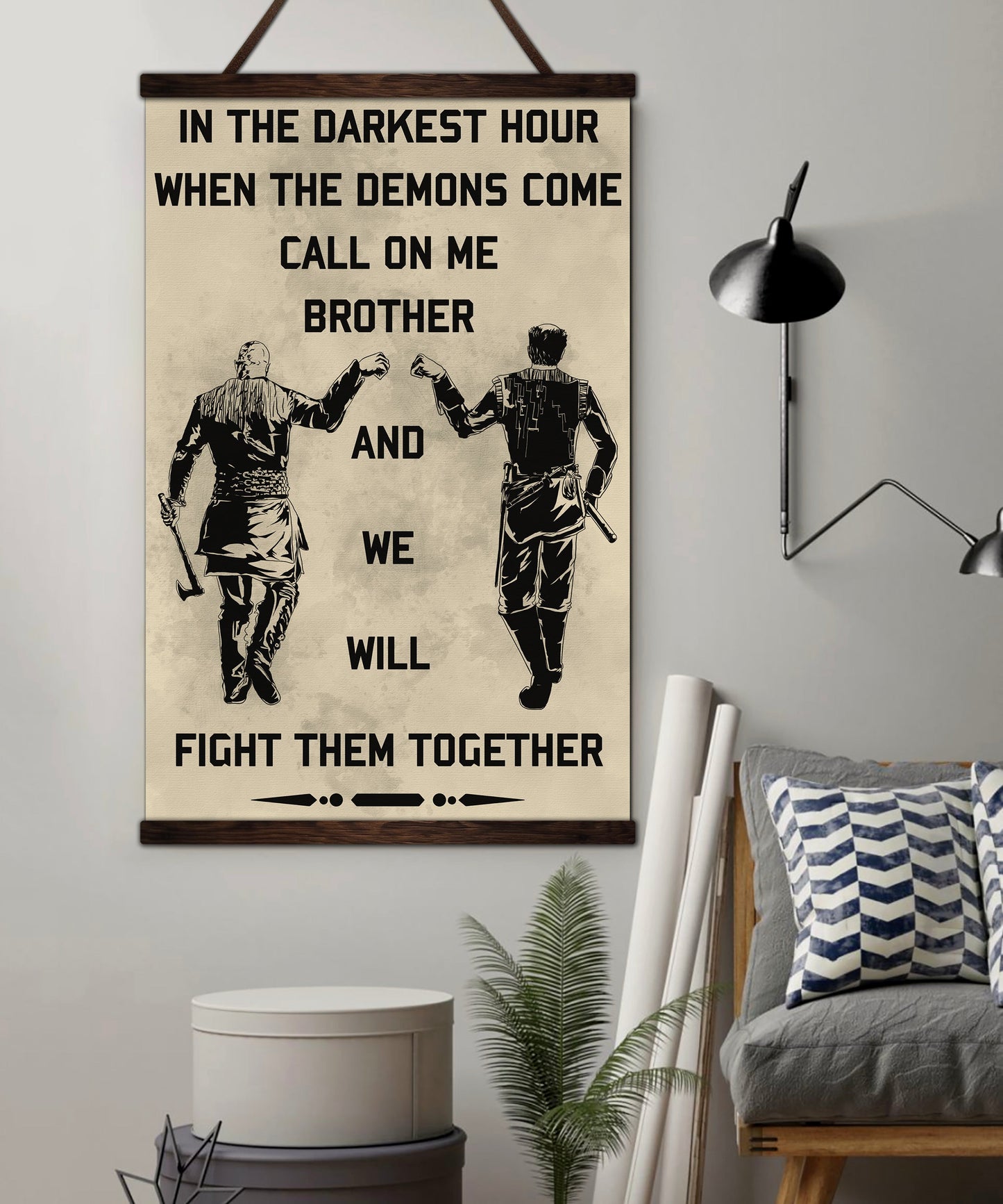 vk016 - call on me brother - english - viking canvas with the wood frame