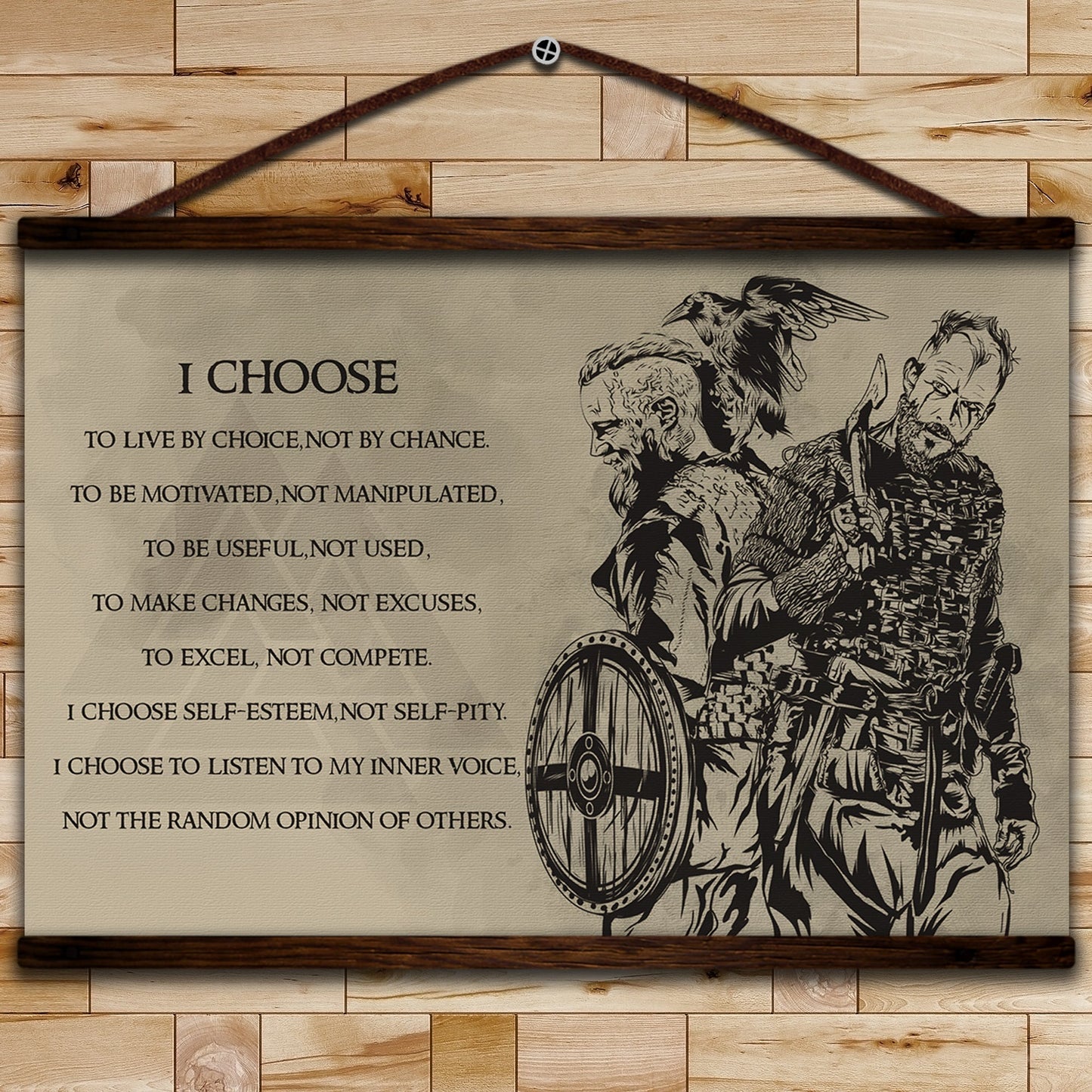 vk026 - i choose - viking canvas with the wood frame