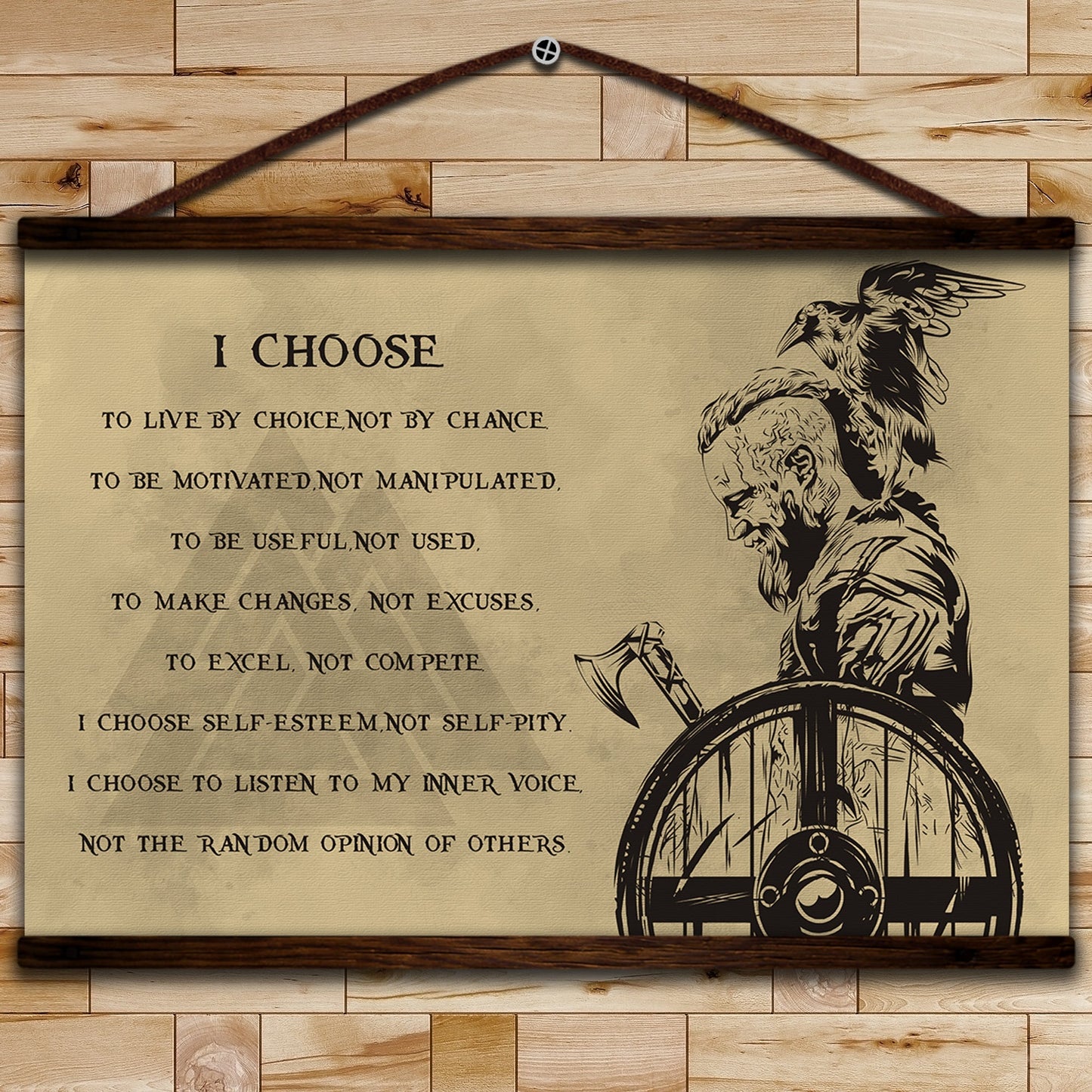 vk027 - i choose - ragnar - viking canvas with the wood frame