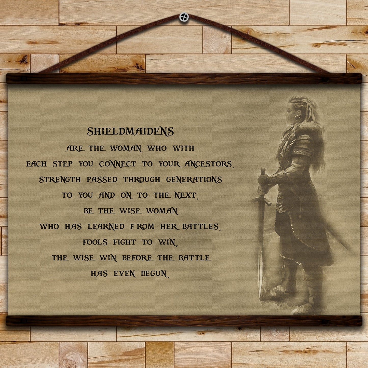 vk028 - shieldmaidens - lagethar - viking canvas with the wood frame