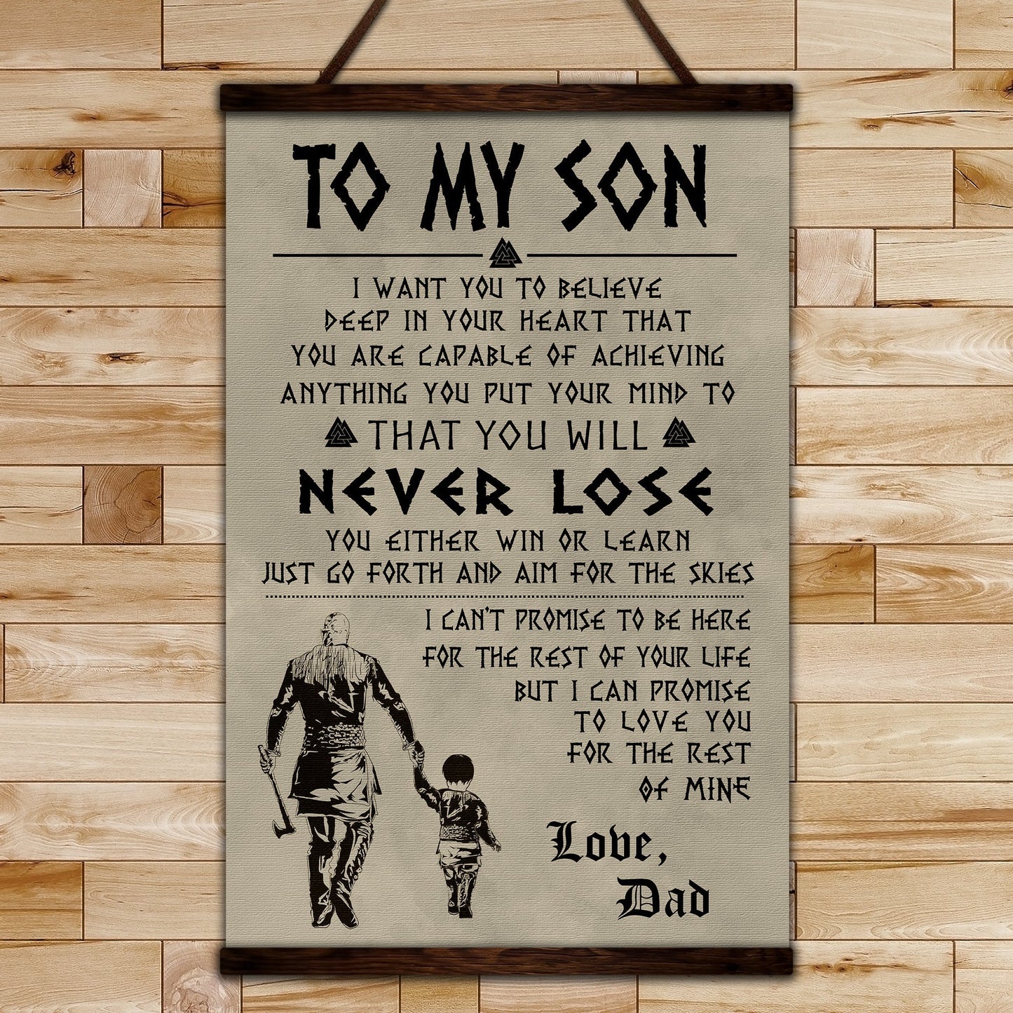 vk030 - to my son - english - viking canvas with the wood frame