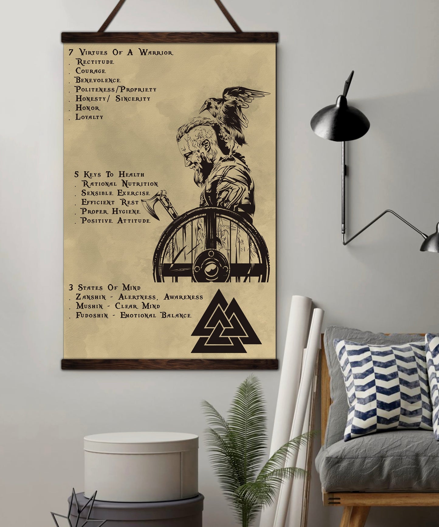 vk044 - 7 5 3 code - viking canvas with the wood frame