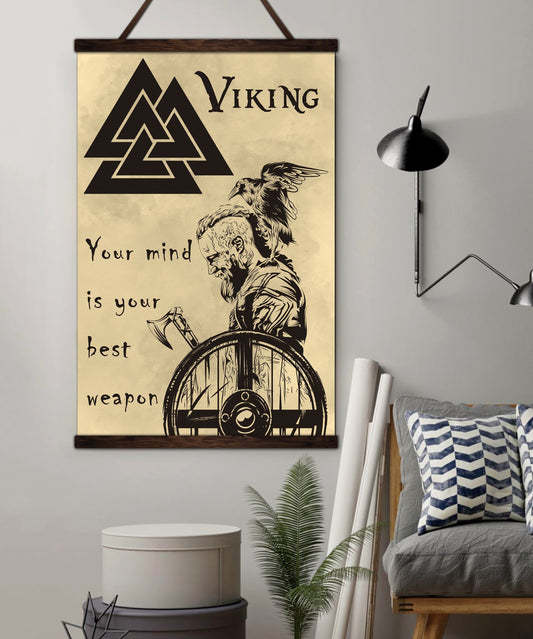 VK048 - Your Mind Is Your Best Weapon - Ragnar - Viking Canvas With The Wood Frame