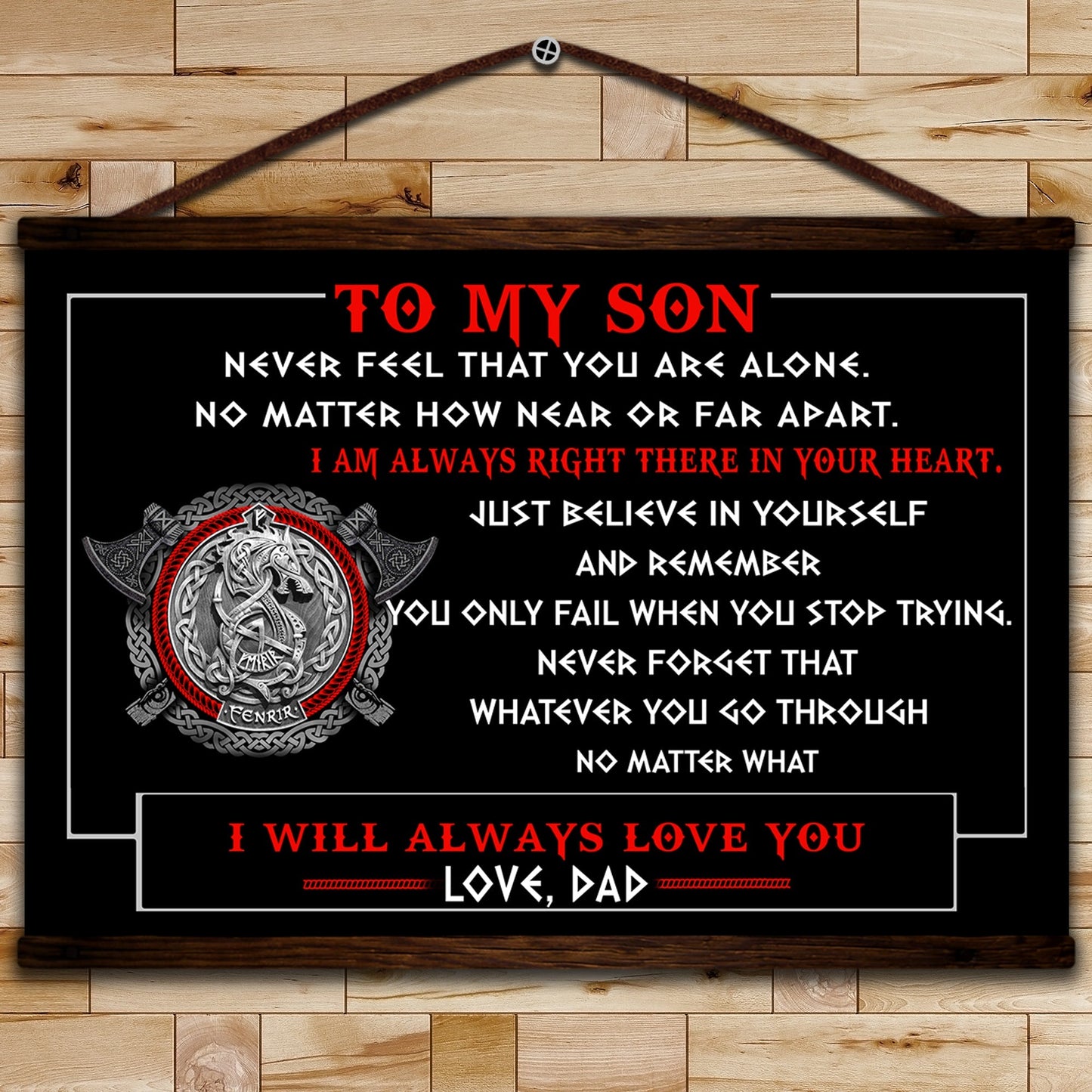 VK059 - To My Son - Viking Canvas With The Wood Frame