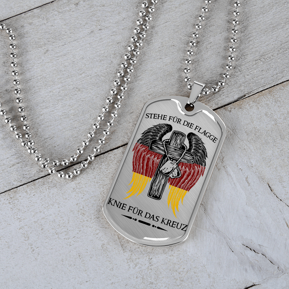 Soldier - Stand For The Flag Germany - Luxury Dog Tag - Military Ball Chain