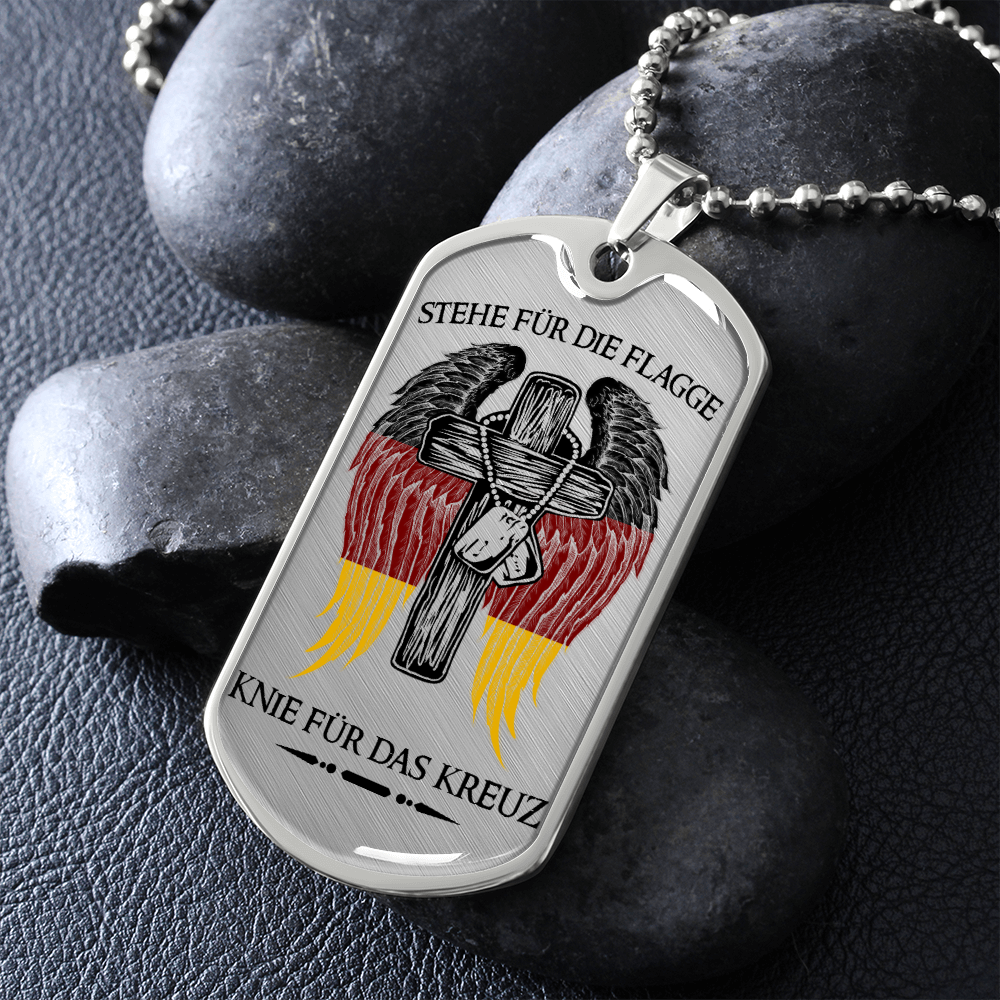 Soldier - Stand For The Flag Germany - Luxury Dog Tag - Military Ball Chain