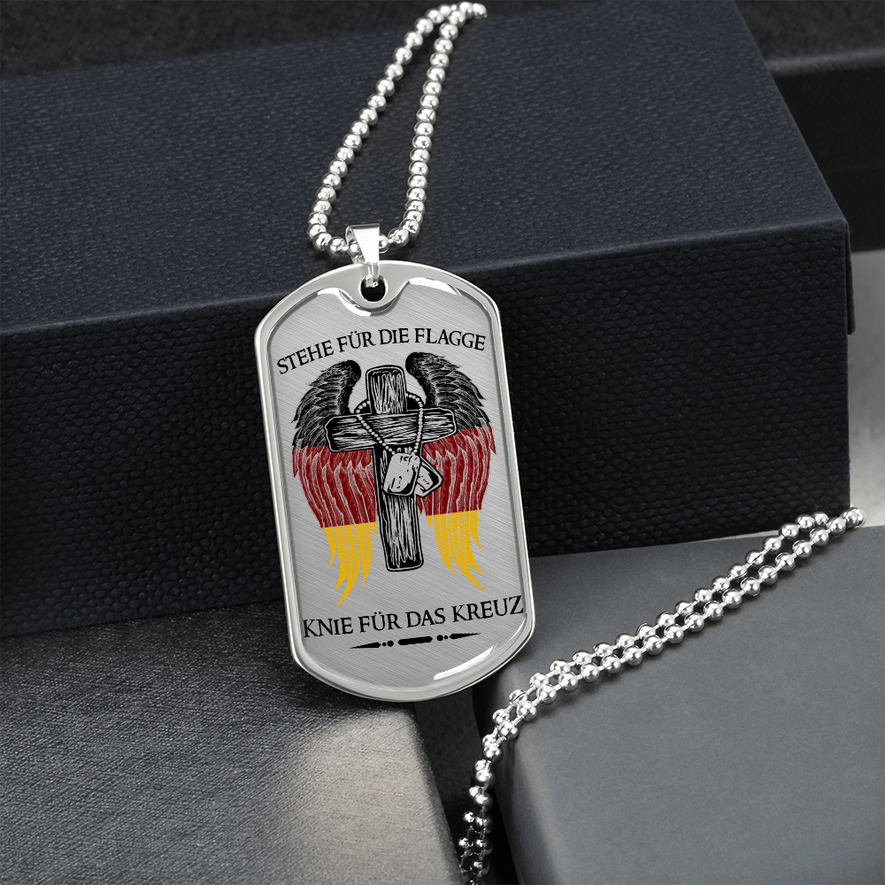Soldier - Stand For The Flag Germany - Luxury Dog Tag - Military Ball Chain