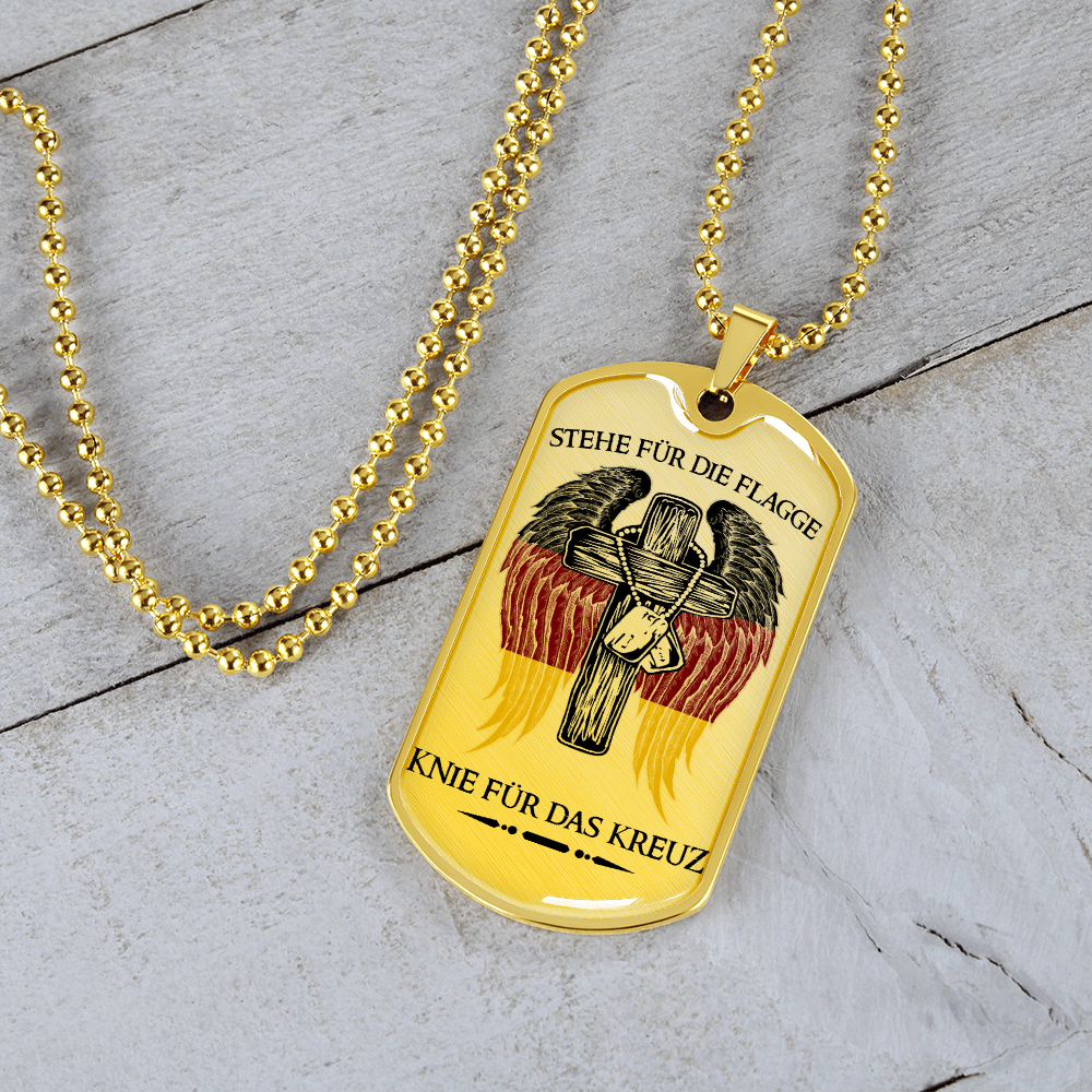 Soldier - Stand For The Flag Germany - Luxury Dog Tag - Military Ball Chain