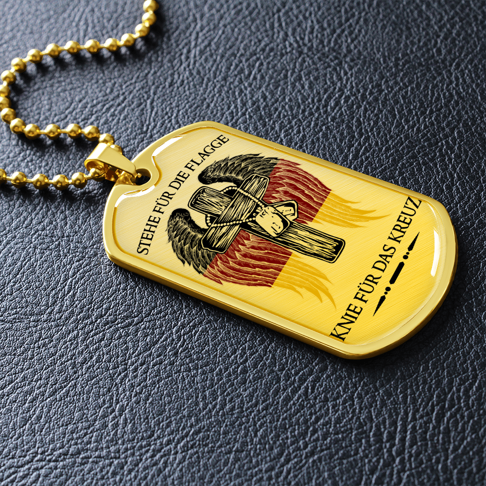Soldier - Stand For The Flag Germany - Luxury Dog Tag - Military Ball Chain